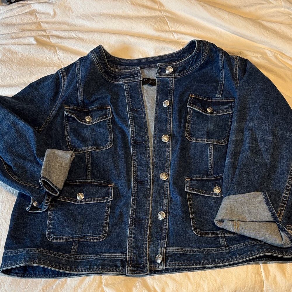 Talbots Blue Denim Jacket with Silver Accents